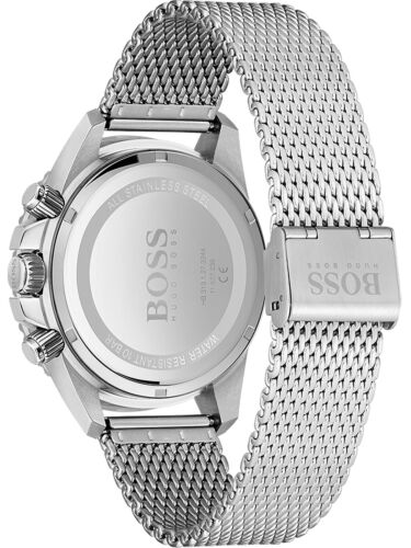 Hugo Boss Admiral Green Dial Silver Mesh Bracelet Watch for Men - 1513905