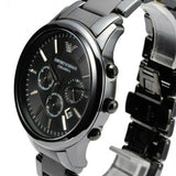 Emporio Armani Ceramica Chronograph Black Dial Black Stainless Steel Watch For Men - AR1451