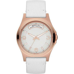 Marc Jacobs Baby Dave Ivory Dial White Leather Strap Watch for Women - MBM1260