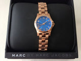 Marc Jacobs Henry Dinky Blue Dial Rose Gold Stainless Steel Strap Watch for Women - MBM3204