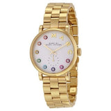 Marc Jacobs Baker White Dial Gold Stainless Steel Strap Watch for Women - MBM3440