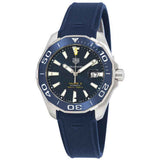 Tag Heuer Aquaracer Calibre 5 Automatic Blue Dial Blue Rubber Strap Watch for Men - WAY201B.FT6150