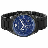 Emporio Armani Sportivo Chronograph Blue Dial Black Strap Watch For Men - AR5921