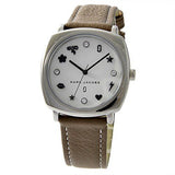 Marc Jacobs Mandy White Dial Light Brown Leather Strap Watch for Women - MJ1563