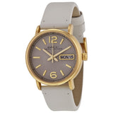 Marc Jacobs Fergus Grey Dial Grey Leather Strap Watch for Women - MBM8654