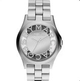 Marc Jacobs Henry Transparent Silver Dial Silver Stainless Steel Strap Watch for Women - MBM3205