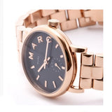 Marc Jacobs Baker Navy Blue Dial Rose Gold Stainless Steel Strap Watch for Women - MBM3332