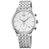 Tissot T Classic Tradition Chronograph White Dial Silver Mesh Bracelet Watch For Men - T063.617.11.037.00