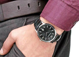 Emporio Armani Renato Black Dial Leather Strap Watch For Men - AR2411