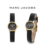 Marc Jacobs Roxy Black Dial Black Leather Strap Watch for Women - MJ1585