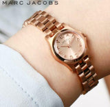 Marc Jacobs Dinky Rose Gold Dial Rose Gold Stainless Steel Strap Watch for Women - MBM3200