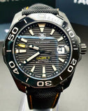 Tag Heuer Aquaracer Calibre 5 Automatic 41mm Black Dial Black Nylon Strap Watch for Men - WAY218A.FC6362