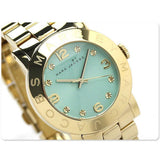 Marc Jacobs Amy Turquoise Dial Gold Stainless Steel Strap Watch for Women - MBM3301