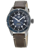 Tag Heuer Autavia Calibre 5 42mm Automatic Blue Dial Brown Leather Strap Watch for Men - WBE5116.FC8266