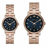 Marc Jacobs Baker Blue Dial Rose Gold Stainless Steel Strap Watch for Women - MBM3330