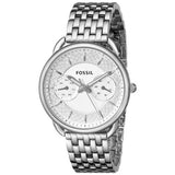 Fossil Tailor Silver Dial Silver Steel Strap Watch for Women - ES3712