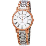 Longines Presence 38.5mm Automatic White Dial Two Tone Steel Strap Watch for Men - L4.921.1.11.7