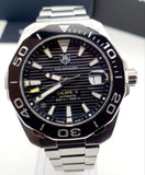 Tag Heuer Aquaracer Automatic Black Dial Silver Steel Strap Watch for Men - WAY211A.BA0928