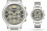 Emporio Armani Quartz Grey Dial Silver Steel Strap Watch For Men - AR11047