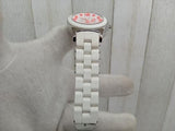 Marc Jacobs Pelly White Dial White Silicone & Stainless Steel Watch for Women - MBM2588