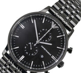 Emporio Armani Chronograph Black Dial Black Steel Strap Watch For Men - AR1934