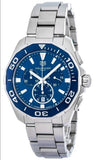 Tag Heuer Aquaracer Blue Dial SIlver Steel Strap Watch for Men - CAY111B.BA0927