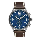 Tissot Chrono XL Blue Dial Brown Leather Strap Watch For Men - T116.617.36.047.00