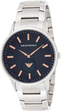 Emporio Armani Renato Blue Dial Silver Steel Strap Watch For Men - AR11137