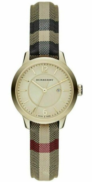Burberry Classic Champagne Gold Dial Horseferry Leather