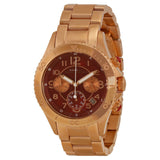 Marc Jacobs Rock Chronograph Red Mother of Pearl Dial Rose Gold Stainless Steel Strap Unisex Watch - MBM3251