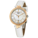 Tissot Flamingo Mother of Pearl Dial White Leather Strap Watch For Women - T094.210.26.111.01