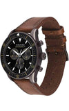 Movado Heritage Series 29mm Calendoplan Chronograph Black Dial Brown Leather Strap Watch For Men - 3650060