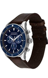 Movado Heritage 29mm Chronograph Blue Dial Brown Leather Strap Watch For Men - 3650061