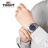 Tissot PR 100 Sport Quartz Chronograph Blue Dial Silver Steel Strap Watch For Men - T101.617.11.041.00