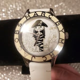 Marc Jacobs Miss Marc Pirate White Dial White Leather Strap Watch for Women - MBM1146