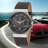 Maserati Potenza Black Dial Black Leather Strap Watch For Men - R8851108001