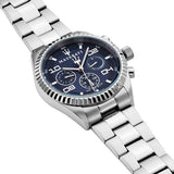 Maserati Competizione Blue Dial Silver Steel Strap Watch For Men - R8853100011