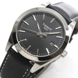 Tissot Gentleman Black Dial Black Leather Strap Watch For Men - T127.410.16.051.00