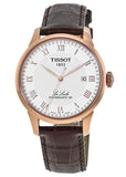 Tissot Le Locle Powermatic 80 Silver Dial Brown Leather Strap Watch For Men - T006.407.36.033.00