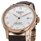 Tissot Le Locle Powermatic 80 Silver Dial Brown Leather Strap Watch For Men - T006.407.36.033.00