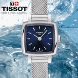 Tissot Lovely Square Blue Dial Silver Mesh Bracelet Watch For Women - T058.109.11.041.00