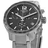 Tissot Quickster Chronograph Black Dial Silver Steel Strap Watch For Men - T095.417.11.067.00