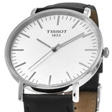 Tissot T Classic Everytime Large White Dial Black Leather Strap Watch For Men - T109.610.16.031.00