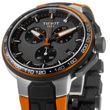 Tissot T Race Cycling Chronograph Black Dial Two Tone Rubber Strap Watch For Men - T111.417.37.441.04