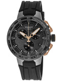 Tissot T Race Cycling Chronograph Black Dial Black Rubber Strap Watch For Men - T111.417.37.441.07