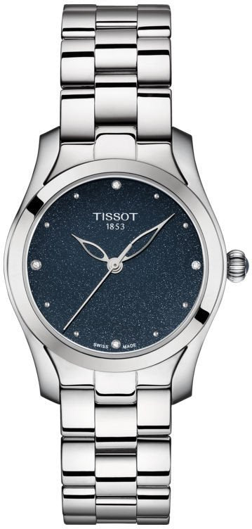 Rel gio Tissot T Wave II com mostrador azul e pulseira de a o