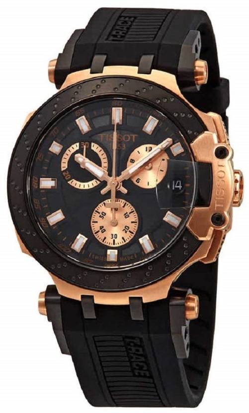 Tissot t race gold black sale