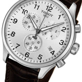 Tissot Chrono XL Silver Dial Brown Leather Strap Watch For Men - T116.617.16.037.00