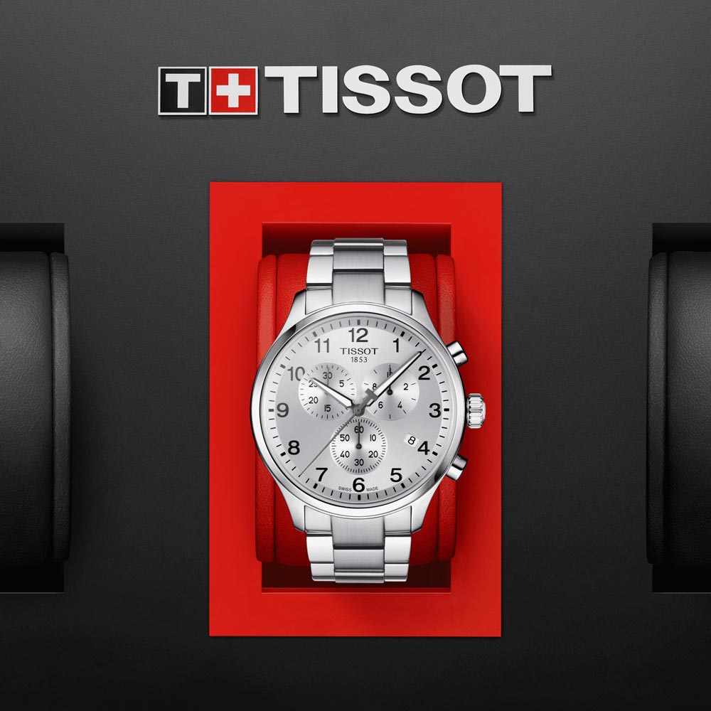 Tissot Chrono XL Classic Silver Dial Silver Steel Strap Watch For Men - T116.617.11.037.00