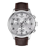 Tissot T Sport Chrono XL Classic Silver Dial Brown Leather Strap Watch For Men - T116.617.16.037.00